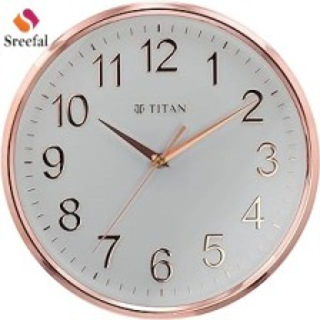 Titan Contemporary Rose Gold Metallic Finish Wall Clock